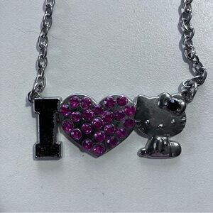 🎀Sanrio Bundle Of 3 Hello Kitty Necklace/Ring Set- Pink And Silver Y2K Kawaii🎀